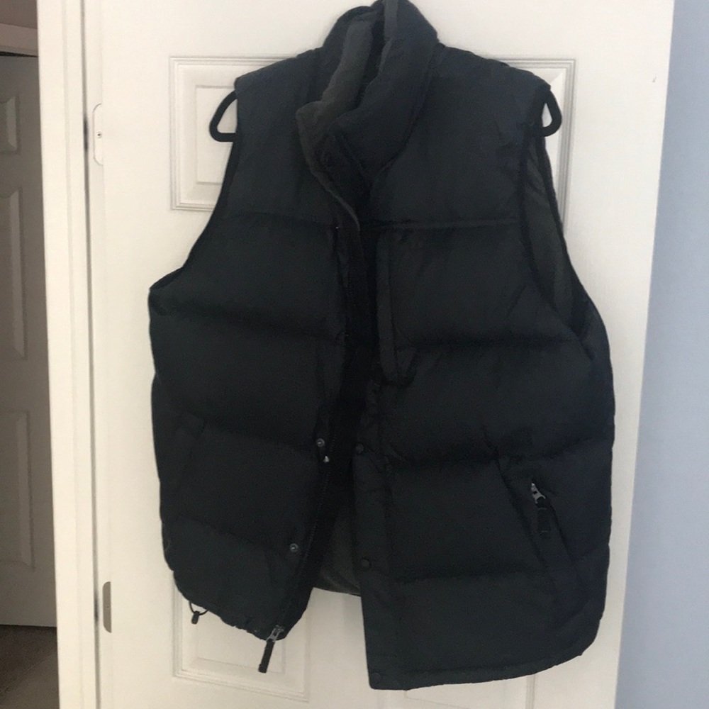 Tall XL LL bean puffy vest dark gray/blue color